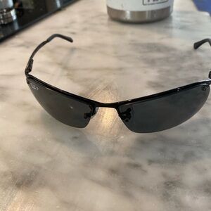 Ray-Ban Polarized RB 3183 Black sports wrap sunglasses